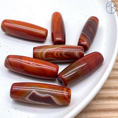 Дзи природные из агата №17 38х12 мм штучно