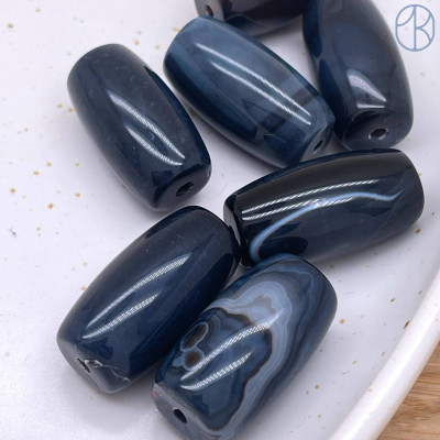 Дзи природные из агата №25 25х14 мм штучно