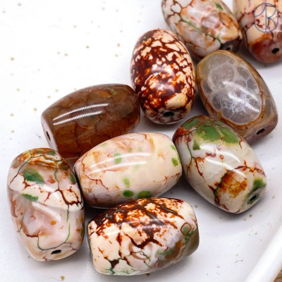 Дзи природные из агата №27 19х14 мм штучно