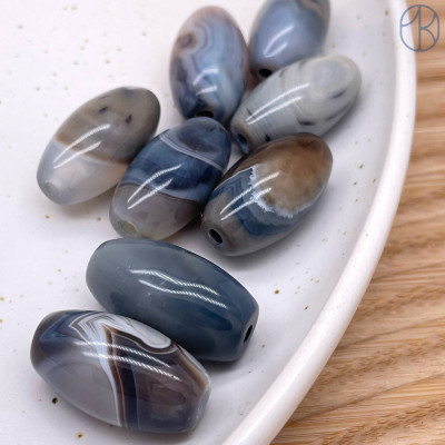 Дзи природные из агата №31 24х14 мм штучно