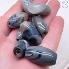 Дзи природные из агата №31 24х14 мм штучно