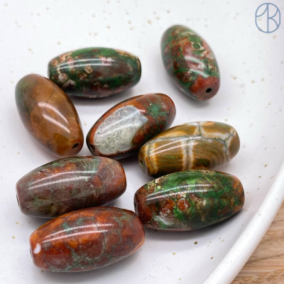 Дзи природные из агата №33 24х13 мм штучно