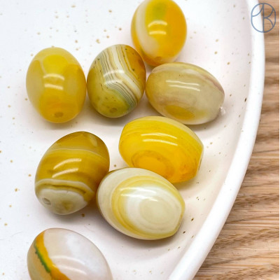 Дзи природные из агата №37 21х14 мм штучно