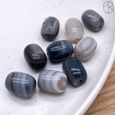 Дзи природные из агата №40 18х14 мм штучно