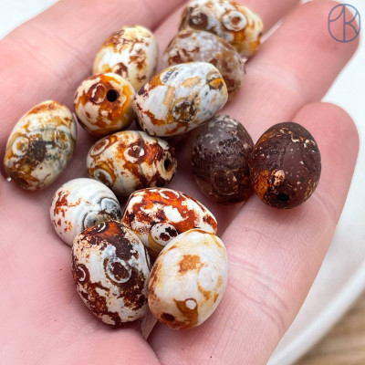 Дзи природные из агата №42 14х10 мм штучно