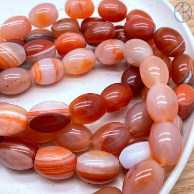 Дзи природные из агата №43 нить 18х15 мм