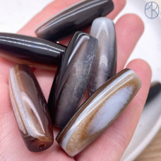 Дзи природные из агата качество А №43 34х13 мм штучно