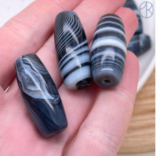 Дзи природные из агата качество ААА №1 34*13 мм штучно