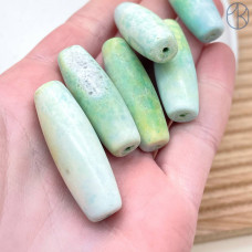 Дзи природные из агата матовые №20 38х12 мм штучно