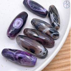 Дзи природные из агата огранка №24 40х14 мм штучно