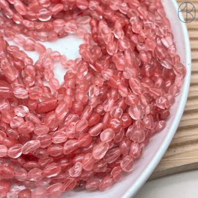 Галтовка кварц вишневый ~ 4-6 мм (имитация)