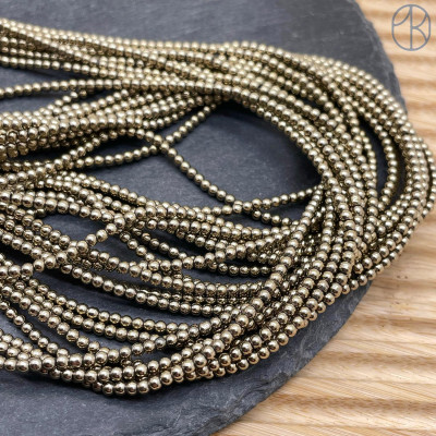 Гематин имитация, цвет темное золото №3 2 мм