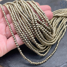 Гематин имитация, цвет темное золото №3 3 мм