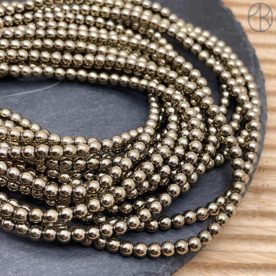 Гематин имитация, цвет темное золото №3 4 мм