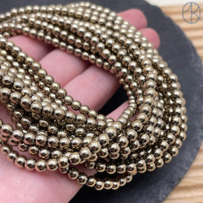 Гематин имитация, цвет темное золото №3 4 мм