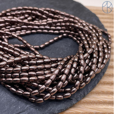  Гематин имитация рис коричневый, 6х4 мм