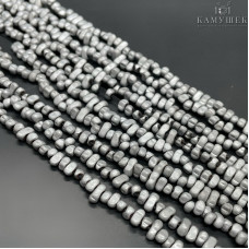 Гематин имитация Сколы шлифованые цвет темное серебро матовое 4,5-5мм