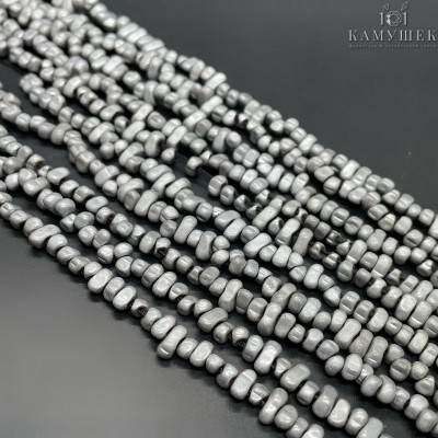 Гематин имитация Сколы шлифованые цвет темное серебро матовое 4,5-5мм