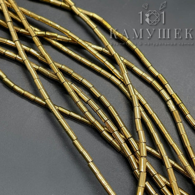 Гематин трубочки имитация цвет золото 4*2 мм