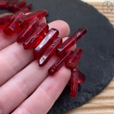 Горный хрусталь красный (тонированный) сколы ~ 15-30 мм 