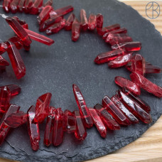 Горный хрусталь красный (тонированный) сколы ~ 15-30 мм 