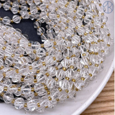 Горный хрусталь крученая огранка 8 мм