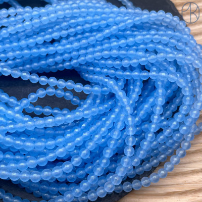 Халцедон голубой тонированный 4 мм