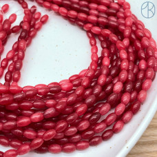 Халцедон красный тонированный рис 4х6 мм