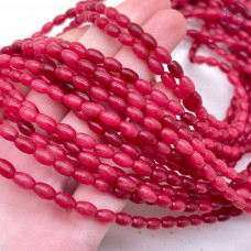 Халцедон красный тонированный рис 4х6 мм