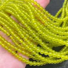 Халцедон оливковый тонированный 4 мм Халцедон оливковый тонированный 4 мм