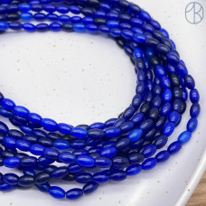 Халцедон синий тонированный рис 4х6 мм