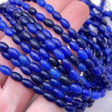 Халцедон синий тонированный рис 4х6 мм