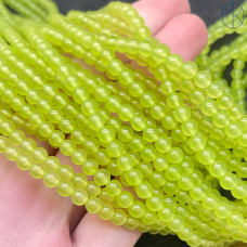 Халцедон зеленый тонированный 4 мм Халцедон зеленый тонированный 4 мм