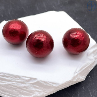 Хлопковый жемчуг, цвет бордовый 20 мм