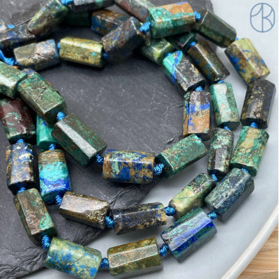 Хризоколла с Азуритом фриформ цилиндр ~ 14-16 мм