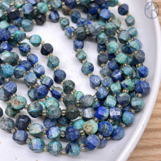 Хризоколла с Азуритом крученая огранка 8 мм