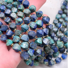 Хризоколла с Азуритом крученая огранка 8 мм