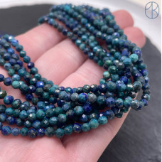 Хризоколла с лазуритом микроогранка 3,5 мм Хризоколла с лазуритом микроогранка 3,5 мм