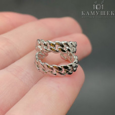 Кафф цепочка, цвет серебро 13 мм