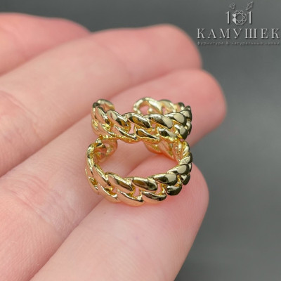 Кафф цепочка, цвет золото 13 мм