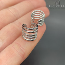 Кафф, цвет серебро 12 мм 