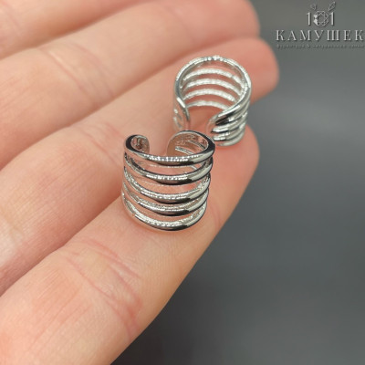 Кафф, цвет серебро 12 мм 