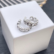 Кафф сердце, цвет серебро 13 мм