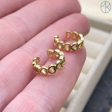 Кафф сердце, цвет золото 13 мм