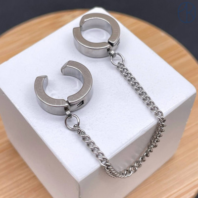 Кафф сталь цвет серебро 13 мм 