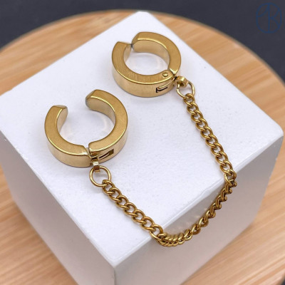 Кафф сталь цвет золото 18К 13 мм