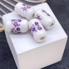 Керамика, цилиндр узор сиреневый 16х9 мм