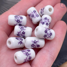 Керамика, цилиндр узор сиреневый 16х9 мм