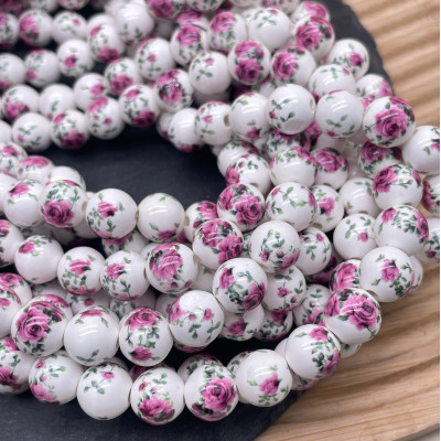 Керамика фиолетовый цветок гжель 10 мм