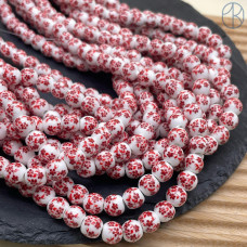 Керамика гжель, узор красный 8 мм